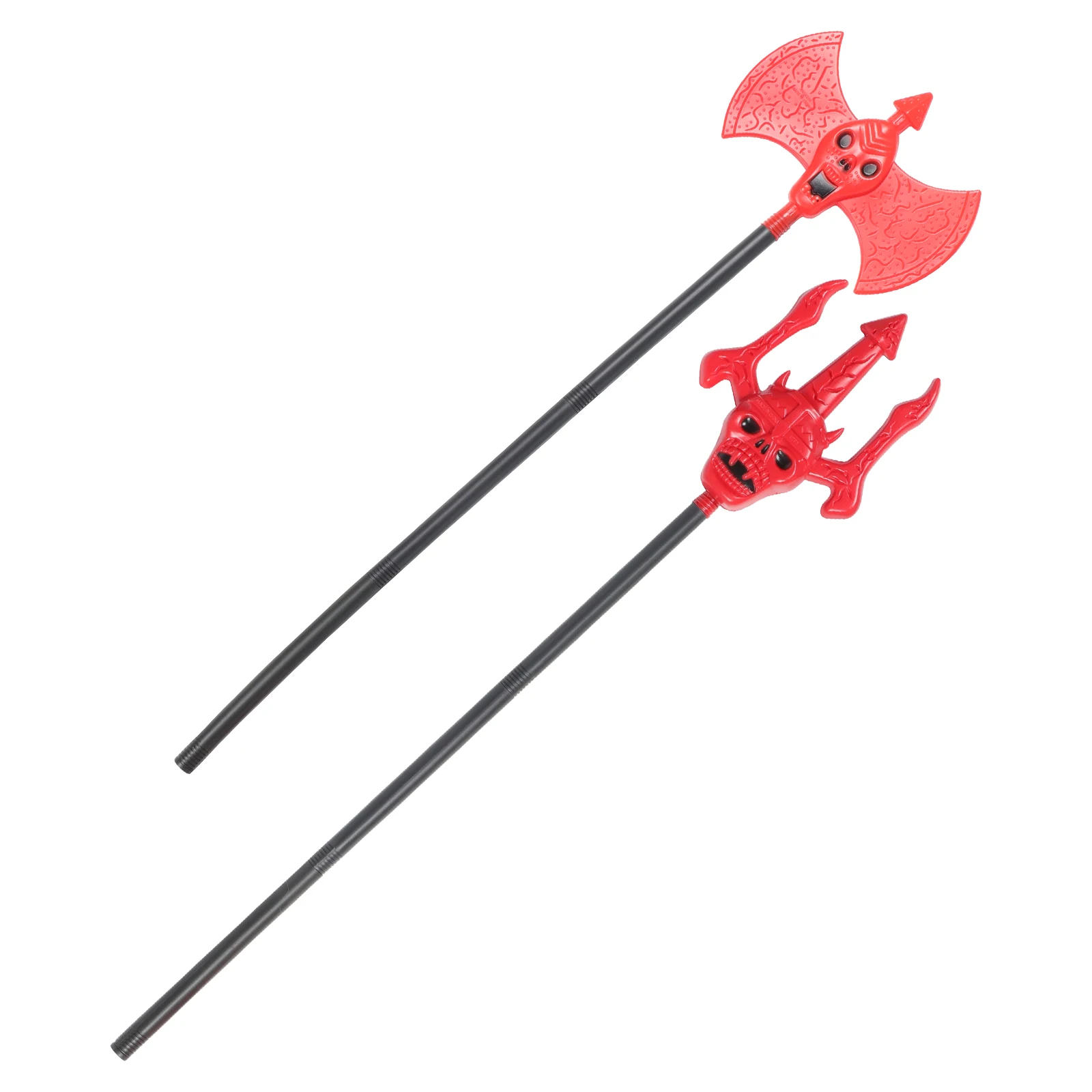 

1set Double-Sided Axe 118cm Plastic Halloween Costume Accessories Cosplay Props Triple Fork