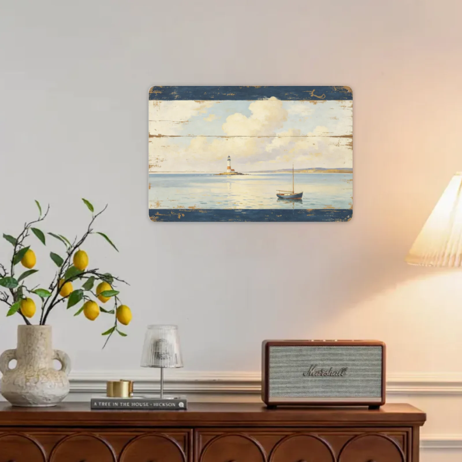 Vintage'owa, postarzana metalo – Home Decor Nautical recenzja i cena