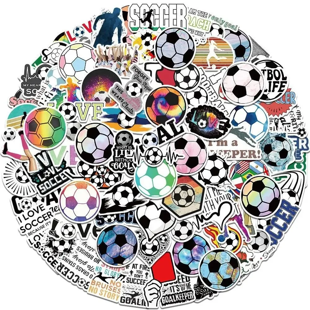 50PCS New Cool Popular Cartoon Football Sports Stickers Pack Skateboard Guitar Decoration DIY Laptop PVC Graffiti