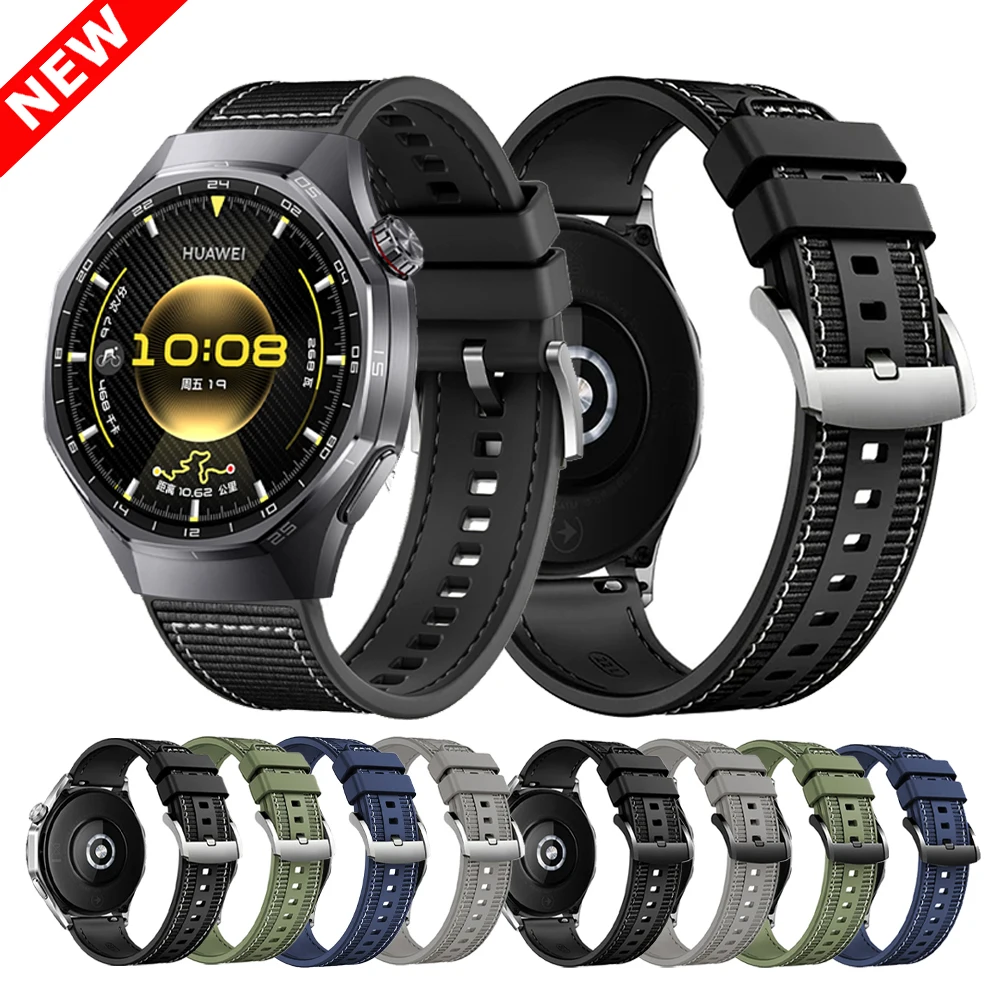 Official 22mm Strap For Huawei Watch GT6 pro 46mm Nylon Composite Band for Huawei Watch 5 4/GT6 5 4 3 2 46mm/GT5 4 Pro Bracelet