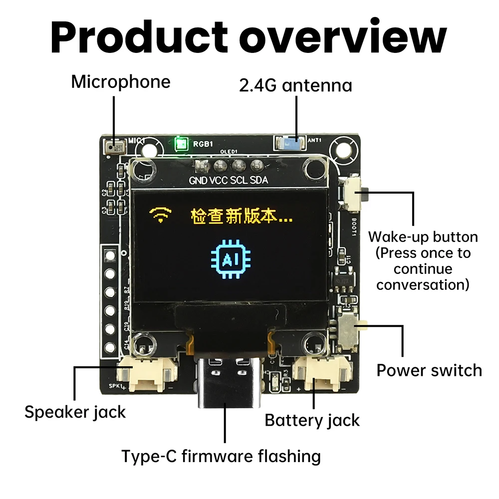 لوحة تطوير ESP32-C3 AI مع وحدة صوت ذكية بشاشة OLED تدعم حوار Xiaozhi AI متعدد الاستخدامات #6