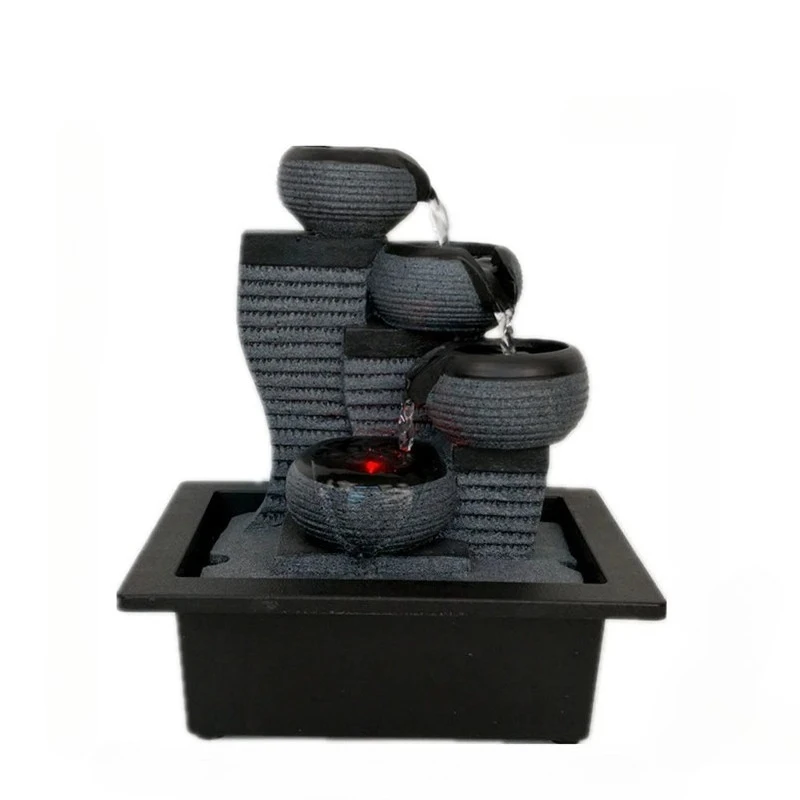 Water View Flowing Water Fountain Indoor Air Humidifier Desktop Fountain Garden Micro Landscape Home Office Feng Shui Decoration - view 3