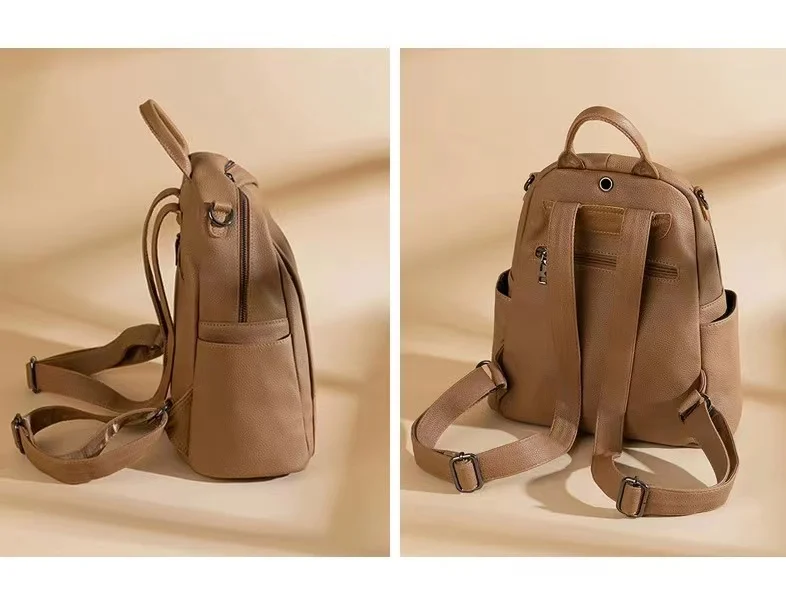 Women's Backpack Soft PU leather Schoolbag Mochila Fashion Lady Bags Casual Travel Bag Packsack