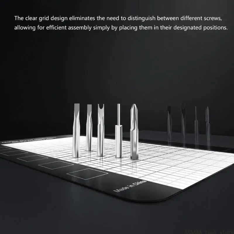 A2BE Screw Organizers Mat for Phone Repair, Grids Layout Screw Memory Mat 5 Pack for Electronics Tear Down and Benches Parts