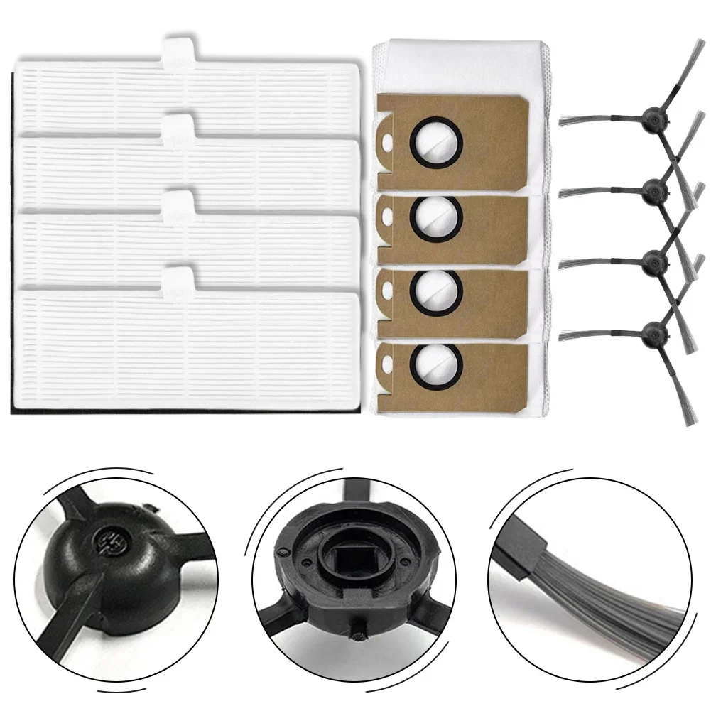 4 مجموعات الجانب فرشاة تصفية كيس لجميع الغبار طقم قطع غيار ل Xbot جهاز آلي لتنظيف الأتربة اللوازم المنزلية أدوات التنظيف