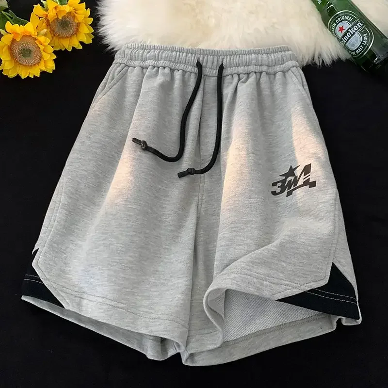 Brede joggingbroek voor heren Training Baggy Basketball Man Korte broek Joggers met zakken Trekkoord Losse sport Nieuw binnen