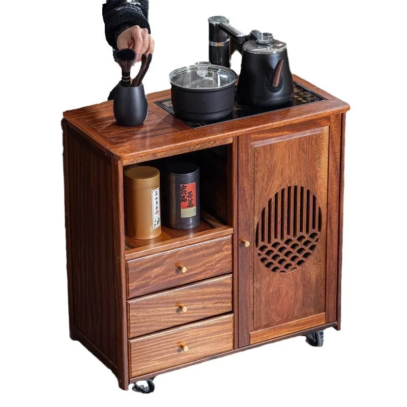 

Solid wood household small tea table mobile integration