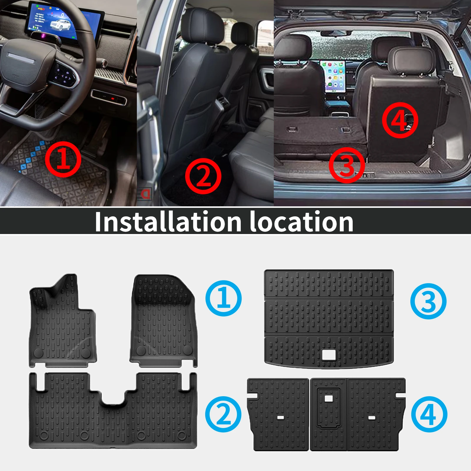for Benz Smart #3 3 2023-2025 2026 LHD RHD TPE Car Trunk Mats & Seat Back Quick Clean Non-Slip Bottom All Season Use Accessories