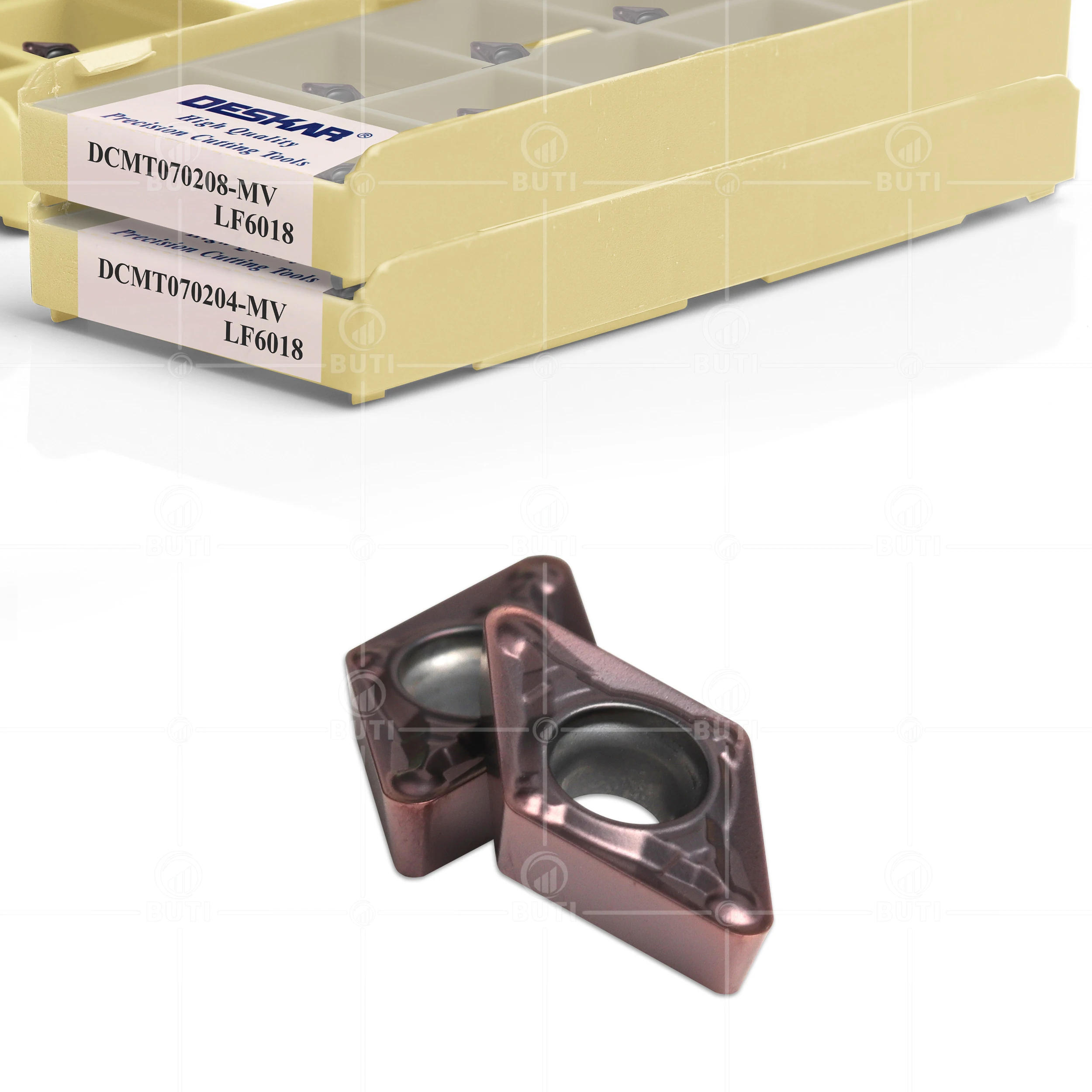 Imagem -03 - Deskar 100 Original Dcmt070204 Dcmt070208 mv Lf6018 Carbide Insere Torno Girando Ferramentas de Corte para Processamento de Aço Inoxidável