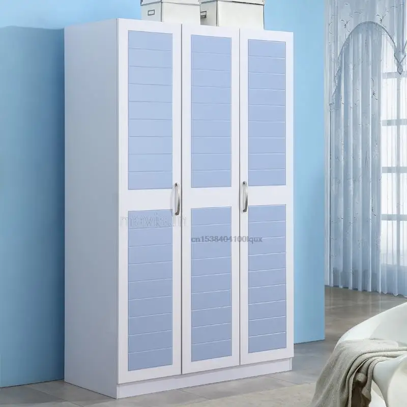 Garde-robe moderne minimaliste pour enfants, ensemble de meubles pour enfants, rose, bleu, trois portes, deux portes, chambre à coucher, armoire de ménage