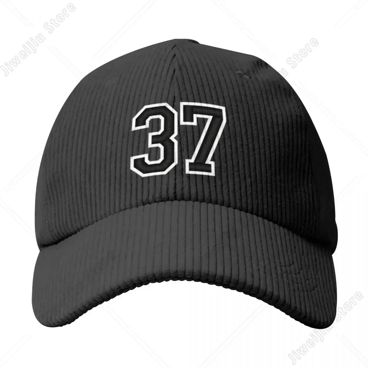 37 Black Jersey Sports Number thirty-seven Football  Corduroy Baseball Cap Streetwear Caps For Women Men's