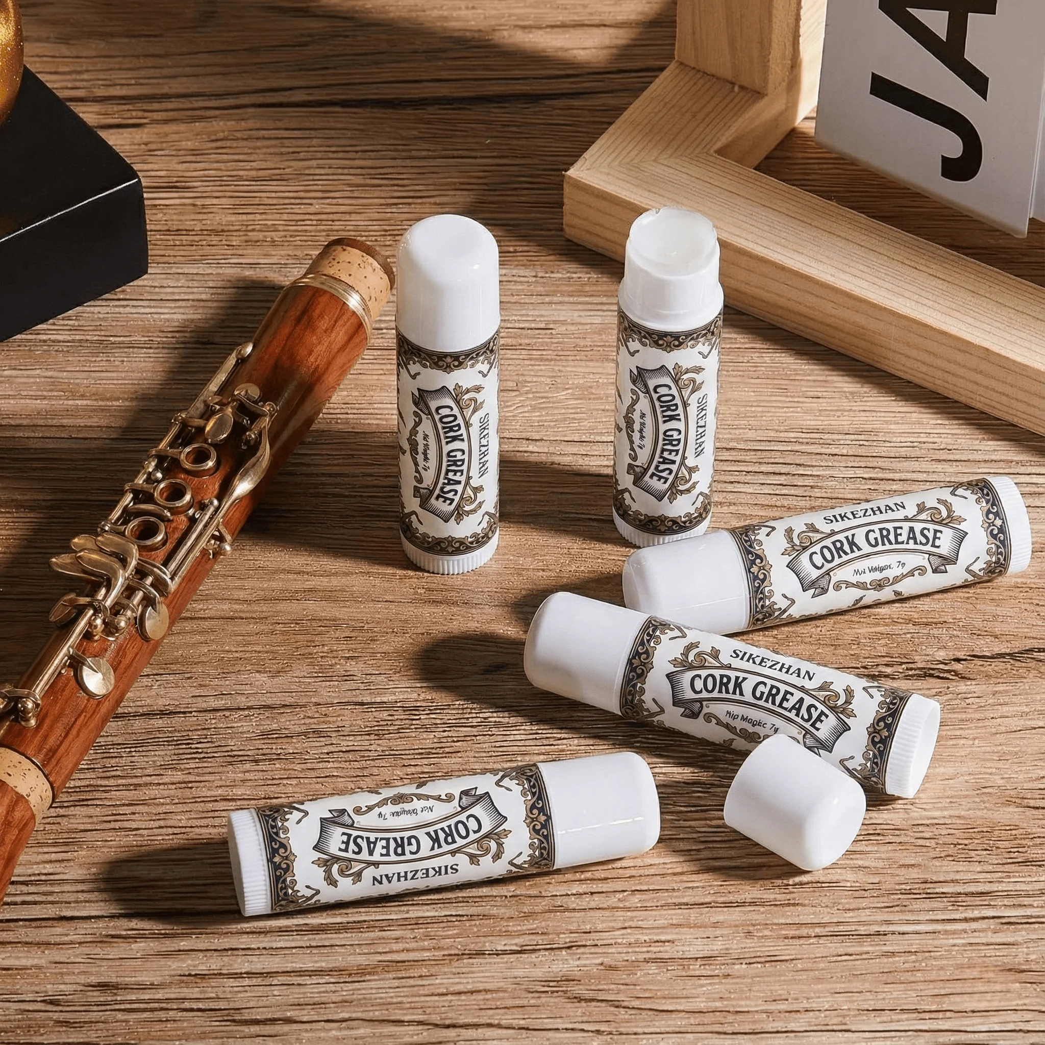 Professionelles Korkfett für Saxophon, Klarinette, Oboe, Flöte, Holzblasinstrumentenpflege SIKEZHAN 7g Schmiermittel-Stick – Detail 4