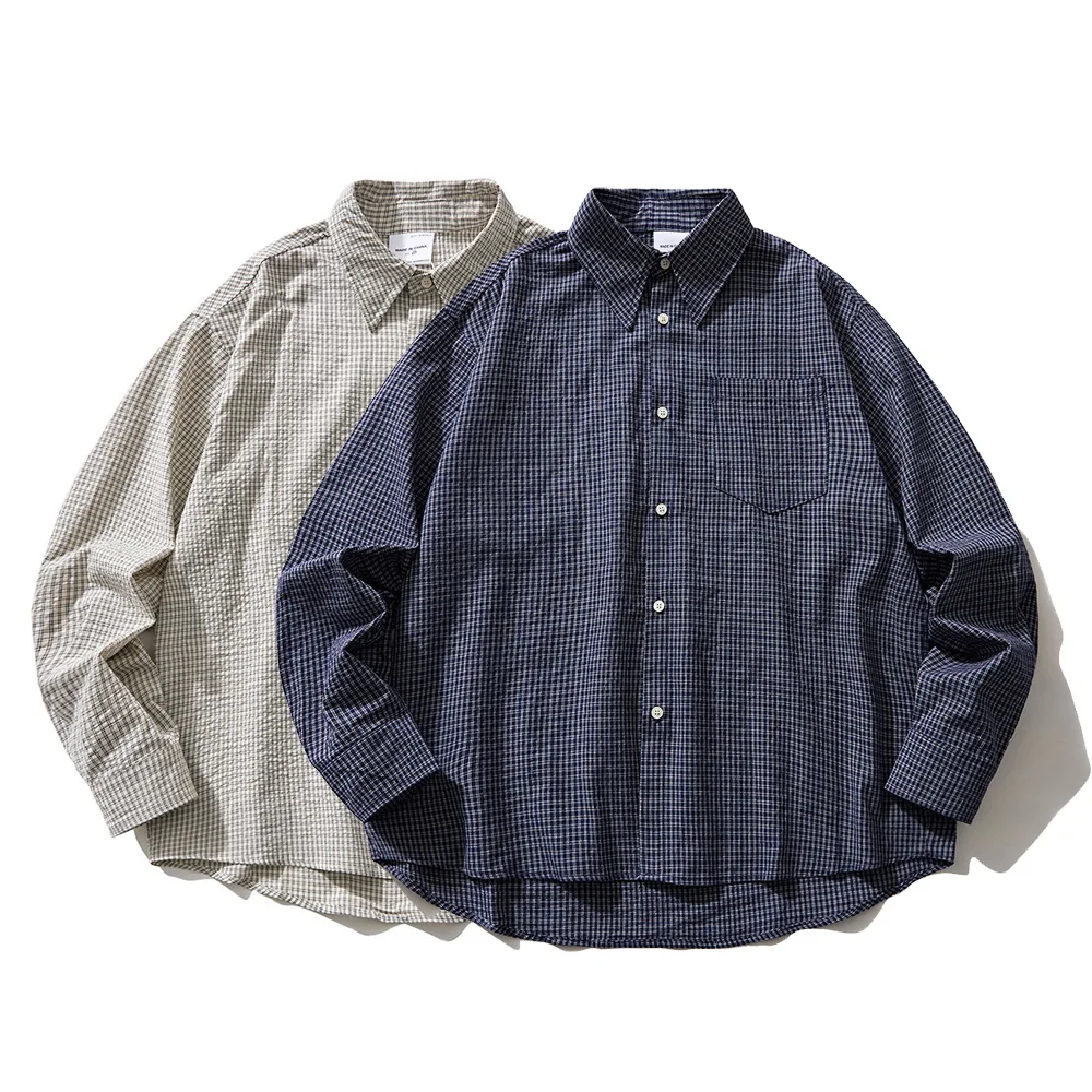 

Oversize Fashion Plaid Shirt Men Streetwear Cityboy Loose Casual Long Sleeve Shirts Women Campus Boys Shirt Clothes Male Tops