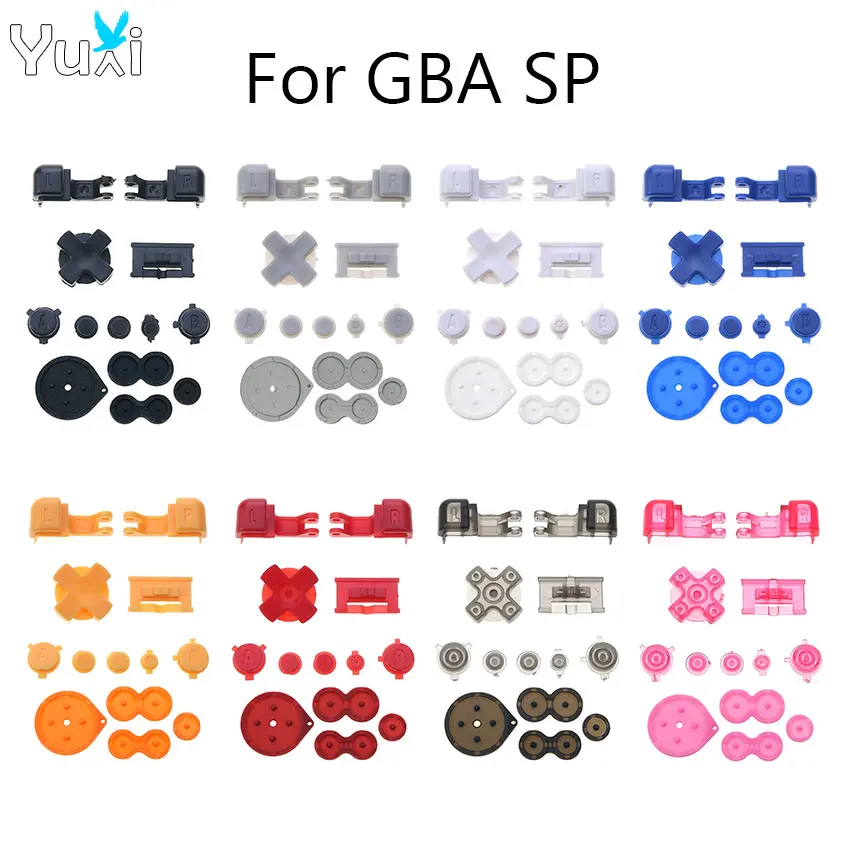 

YuXi Full Set Buttons L R A B D-pad Replacement For Gameboy Advance SP For GBA SP Conductive Rubber Button Pad