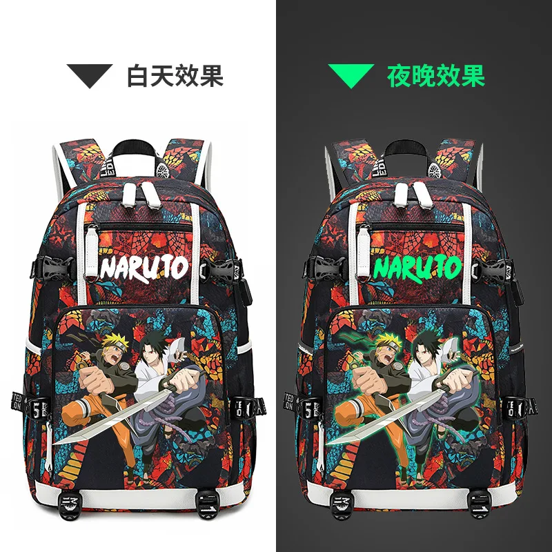 Naruto New Cartoon Student Schoolbag Stain-Resistant Casual and Lightweight Shoulder Pad Waterproof Large Capacity Backpack