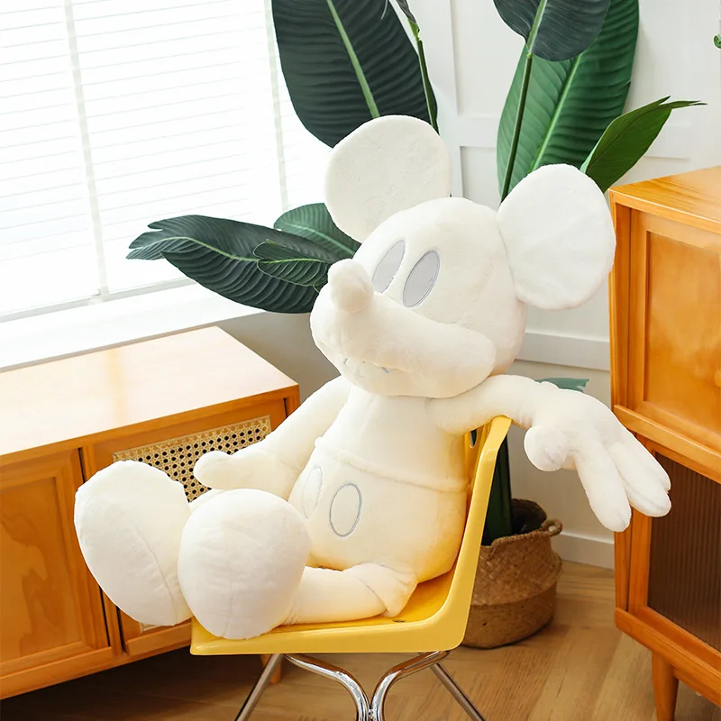 60/80 cm Disney grande peluche di Topolino in bianco e nero scuro bambola di Topolino ragazza cuscino regalo di San Valentino