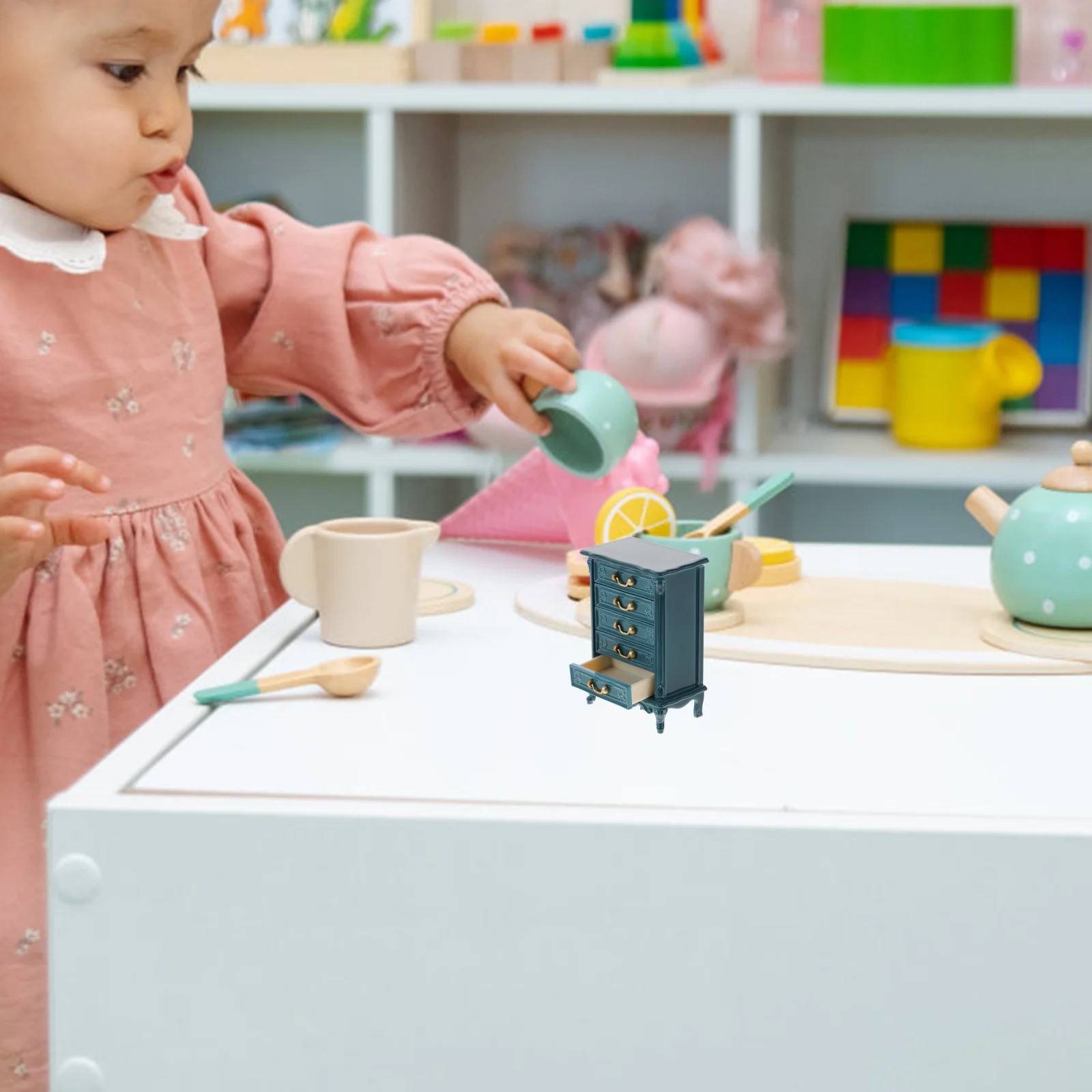 미니어처 하우스 가구 미니 캐비닛 튼튼한 현실적인 공예 장식 어린이를위한 미니 하우스 액세서리 DIY 장식