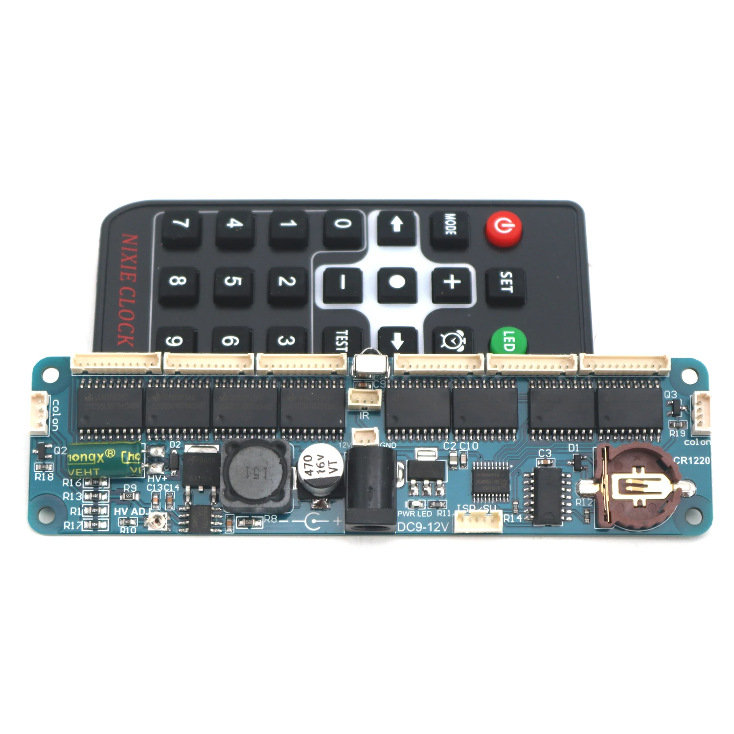 Imagem -02 - Nixie Tubo Relógio Placa Mãe Controlador Board Controle Remoto Universal Digital Led Glow Tube In12 In14 In18 In8 Qs301 6bit