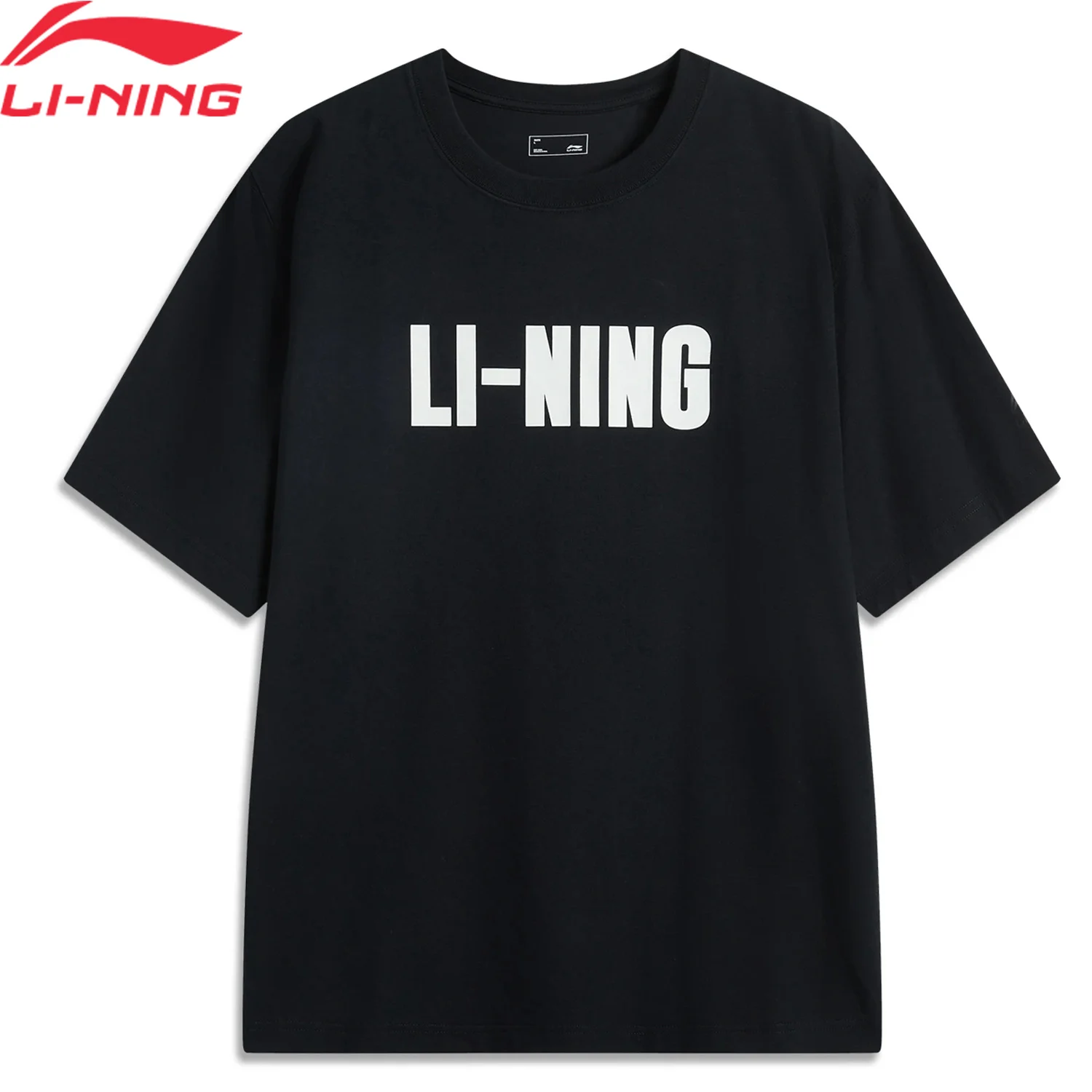 Li-Ning Men Sports Style T-shirt 75%Cotton 25%Polyester Comfortable Classic Fit LiNing Leisure Tee Tops AHSV071