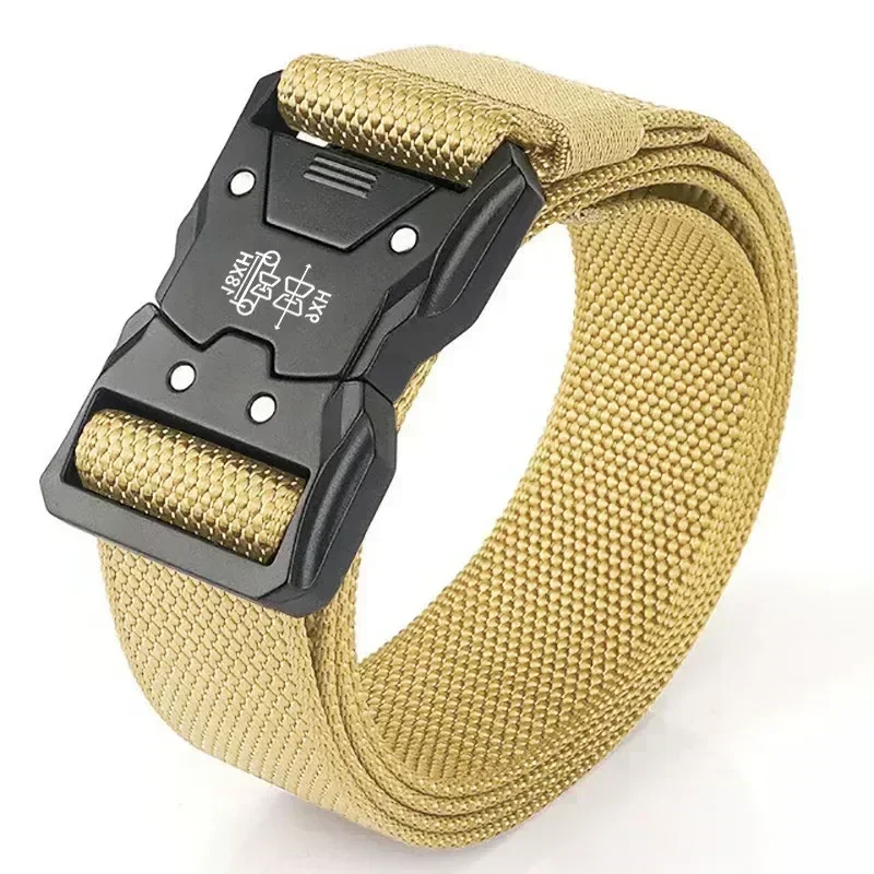 Men Belt Outdoor Hunting Tactical Multi Function Buckle Belt Canvas Decoration Jeans Plastic Buckle Apparel Accessories Belt