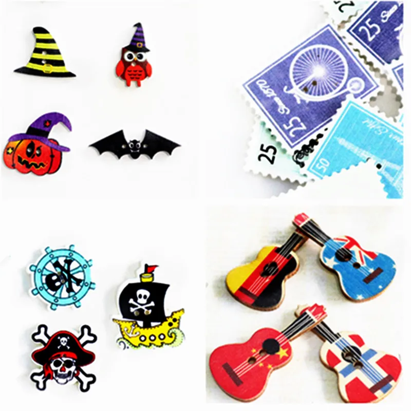 10/20/50/100 шт. деревянные пуговицы для скрапбукинга, деревянные буквы, рождественские натуральные пуговицы для DIY открыток, скрапбукинга, швейные аксессуары