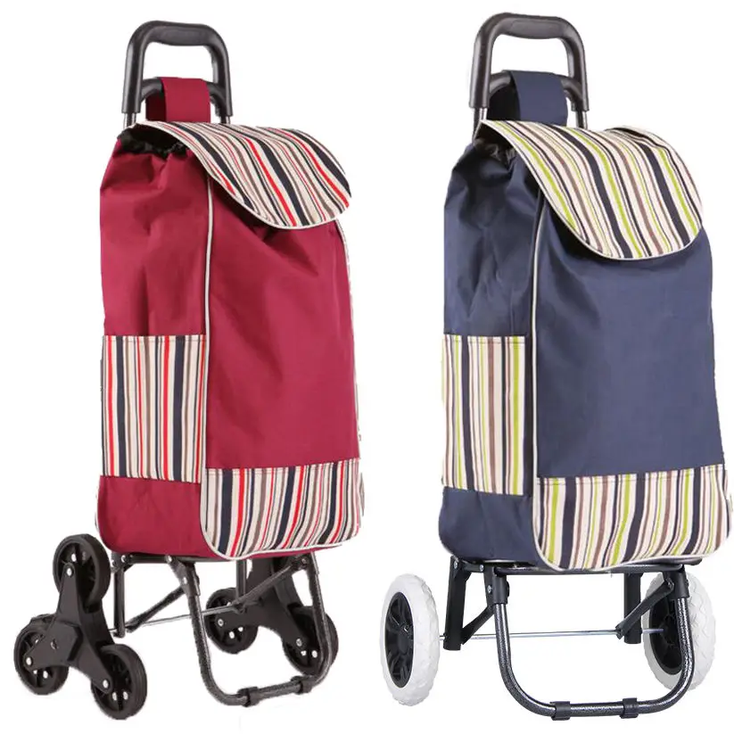 

Eco-Friendly Portable Shopping Cart Vegetable Buying Car Small Pulling Hand-Push Cart Stair Climbing Luggage Trailer Foldable