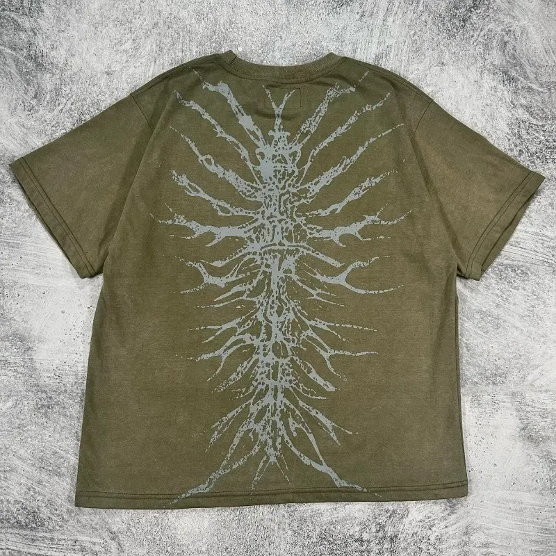 Men Gothic Skeleton Print T shirt With Crew Neck Loose Shirt 2000s Clothing Couple Top Versatile Retro Pop Street Hip Hop image 4