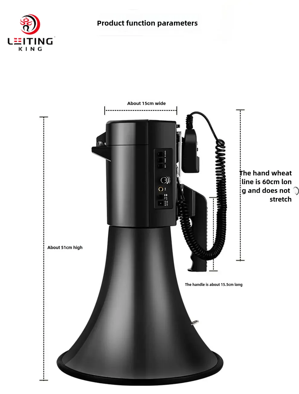 2026 [75W High Power] CR-90 Black Megaphone 240s Recording 2000m Projection Built-in Microphone Memory Card Mobile Phone