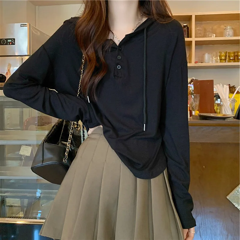 Women's Hoodie Spring Autumn Thin Loose Korean Sle Long Sve Student Versatile Jaet Top Clothes Outerwear