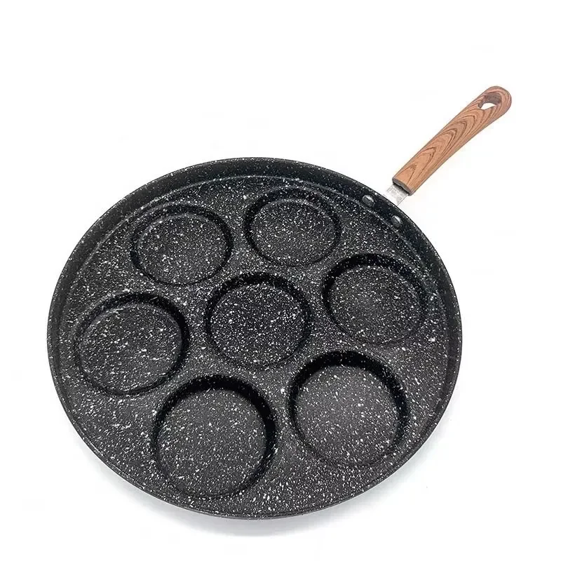 Hot-selling 7-hole non-stick frying pan, omelette, pancake, steak frying pan, home kitchen, breakfast cooking