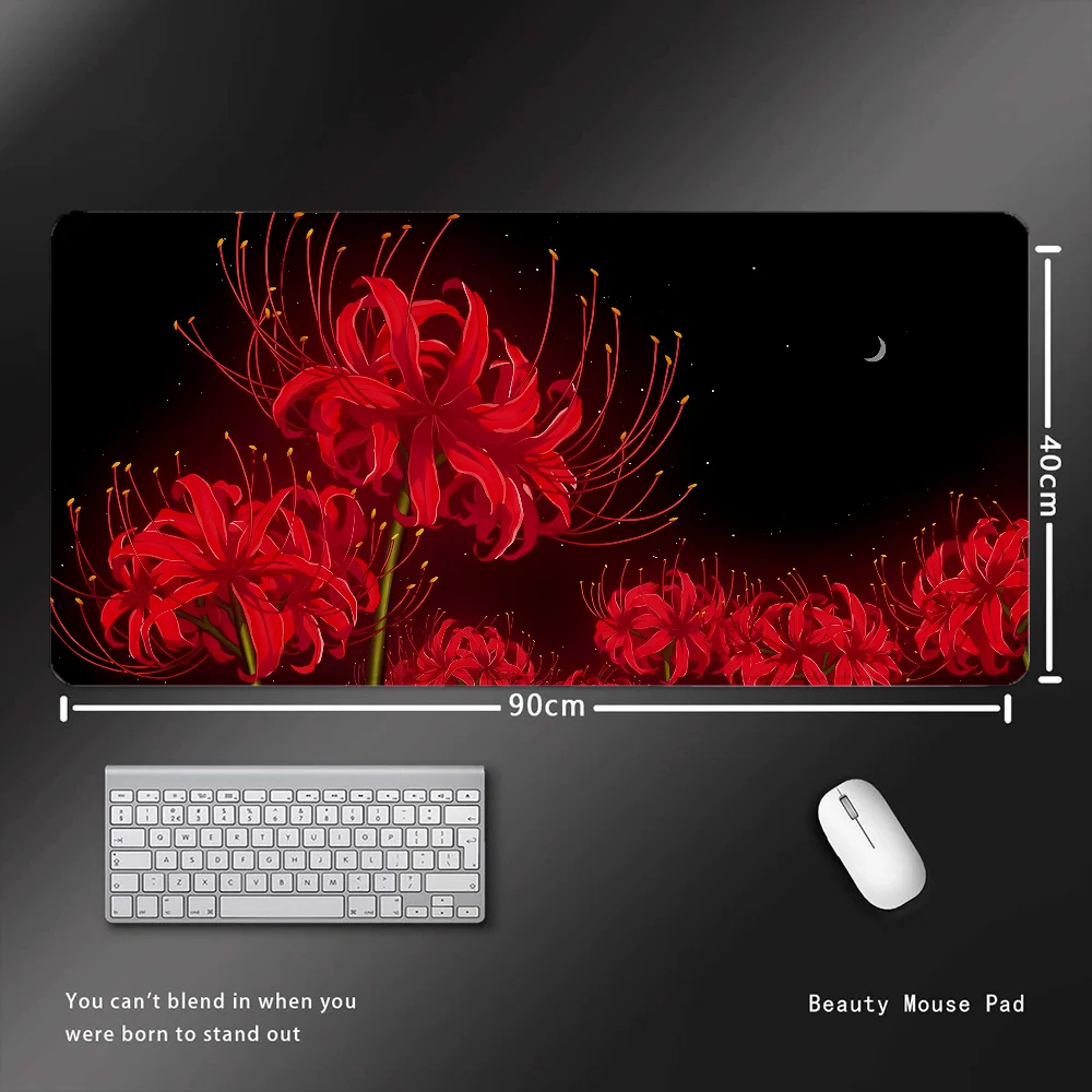

Mousepad Gamer New Pc Gaming Accessories Red Spider Lily Table Pads Fashion GAMING MOUS PAD Computer Mouse Pad 900 × 400 Deskmat