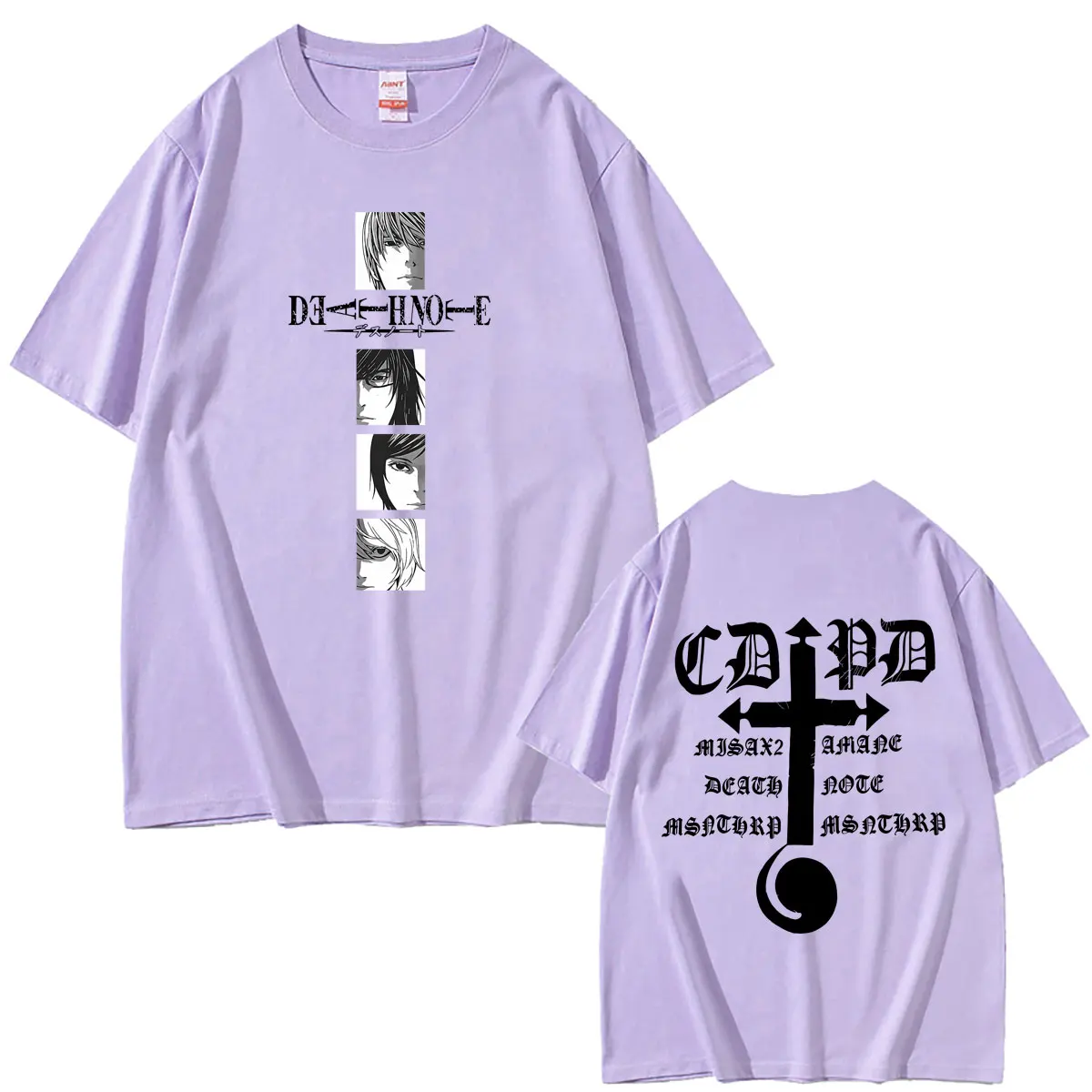 Anime Death Note Misa Stilvoll Bedrucktes T-Shirt für Männer und Frauen, Manga Gothic Rock Skelett T-Shirt, Unisex Y2k Lässiges Oversize-T-Shirt – Detail 6