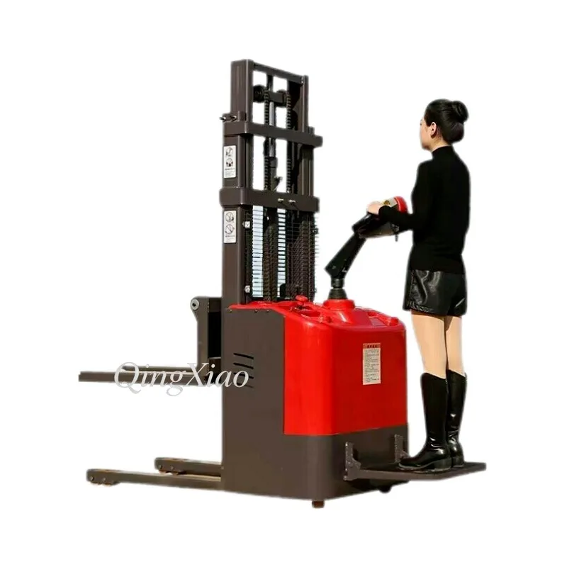 1 Ton 2 Ton Electric Stacker Small Electric Forklift Battery Pallet Stacker Hydraulic Stacker Fully Automatic Lift Truck