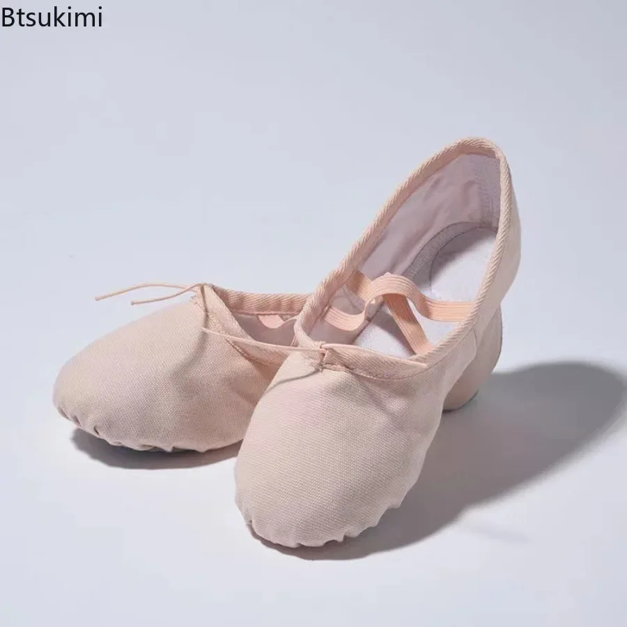 Lace Up Soft Leather Toe Ballet Shoes Girls Dance Gymnastics Yoga Dancing Shoes Canvas Children Ballerina Shoes Women Dance Shoe