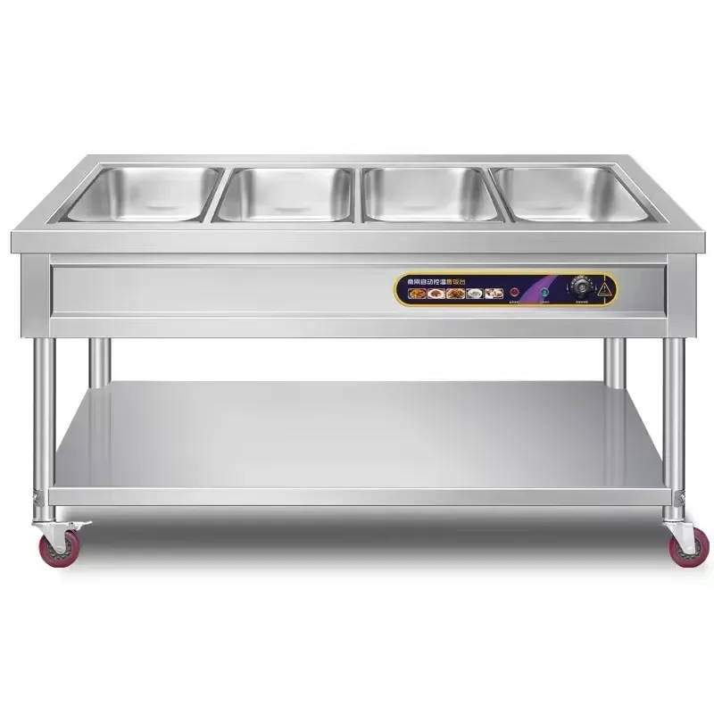 Commercial Stainless Steel Electric Bain & Marie Food Warmer with Display Kitchen Equipment Food Warmer