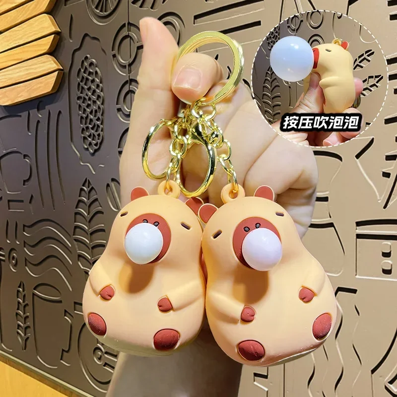 2025 Capybara Blowing Bubbles Cartoon Squishy Toys For Kids Antistress Ball Squeeze Stress Relief Toy Party Favors Birthday gift