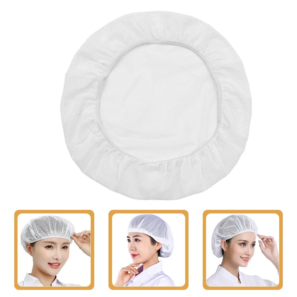 

4Pcs Cotton Mesh Hair Nets Elastic Kitchen Cooking Chef Cap White Food Service Worker Hair Cover Bouffant Cap Reusable