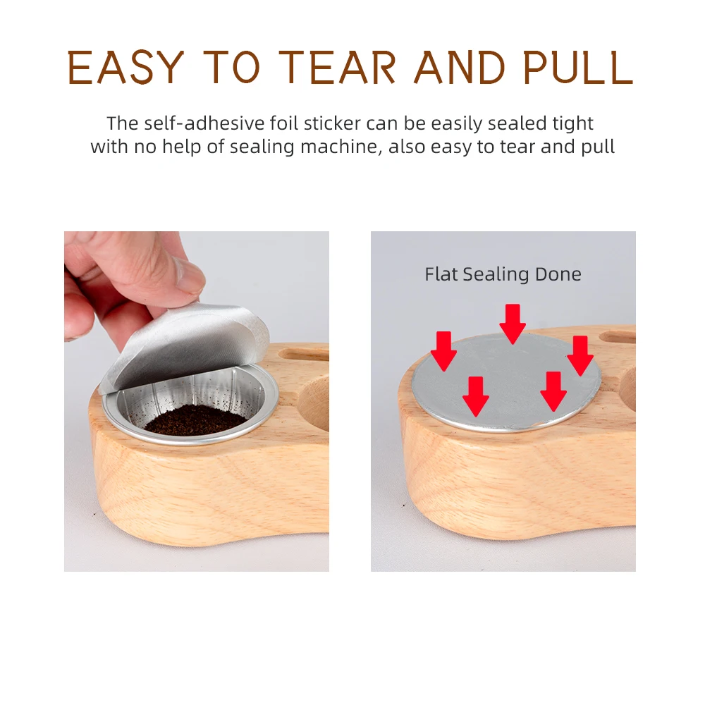 Espresso Capsules Filling Holder 80/150/230ml Empty Capsules Self-adhesive Seal Lids Compatible With Vertuoline Makers