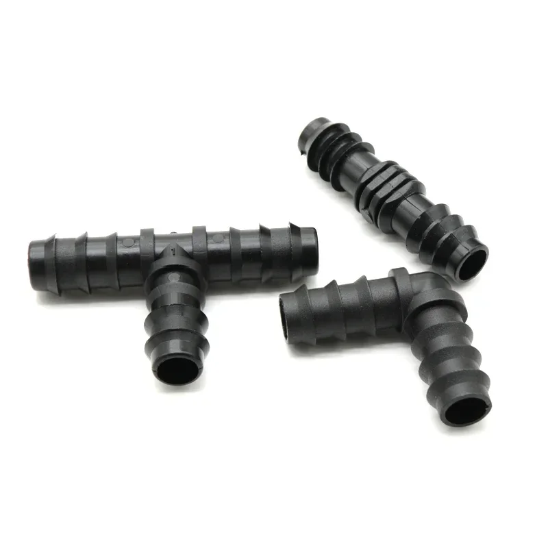 2 pcs 5 pcs 10 pcs PE greenhouse irrigation tubing fittings in 16 mm 20 mm 25 mm sizes featuring tees straight couplings elbows