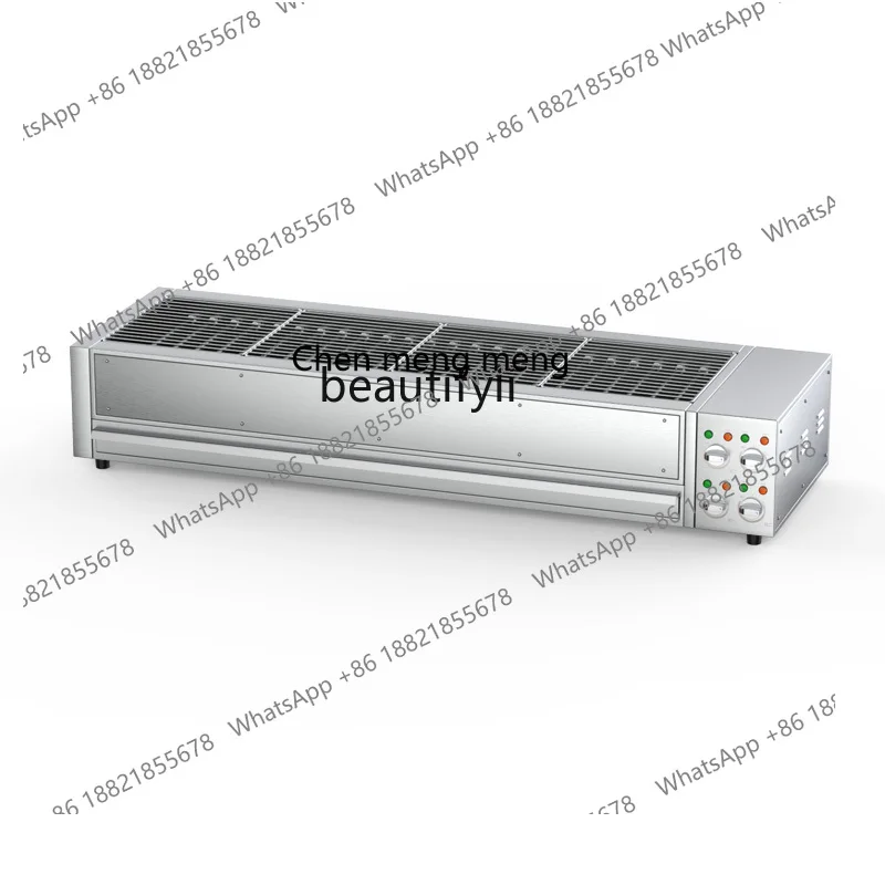 New arrive Smokeless and environmentally friendly electric barbecue grill Wide stainless steel multi-functional skewer, fish gri