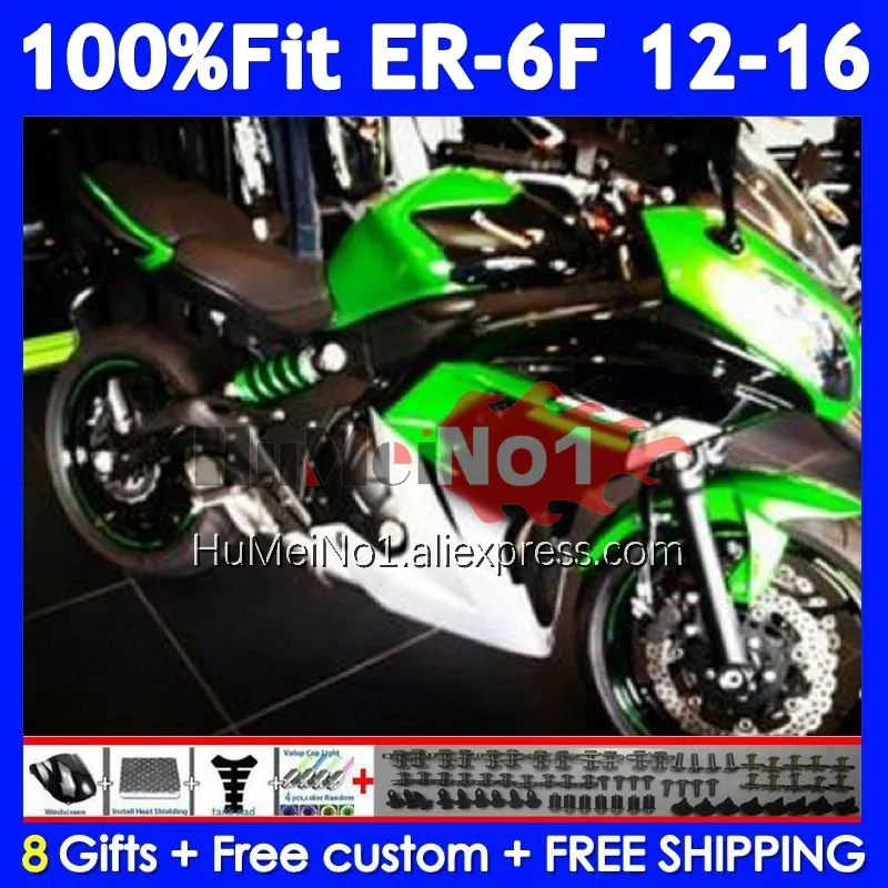 Injection For KAWASAKI NINJA 650R ER-6F ER6 F ER 6F 247No.30 ER6F 12 13 Green black 14 15 16 2012 2013 2014 2015 2016 Fairings