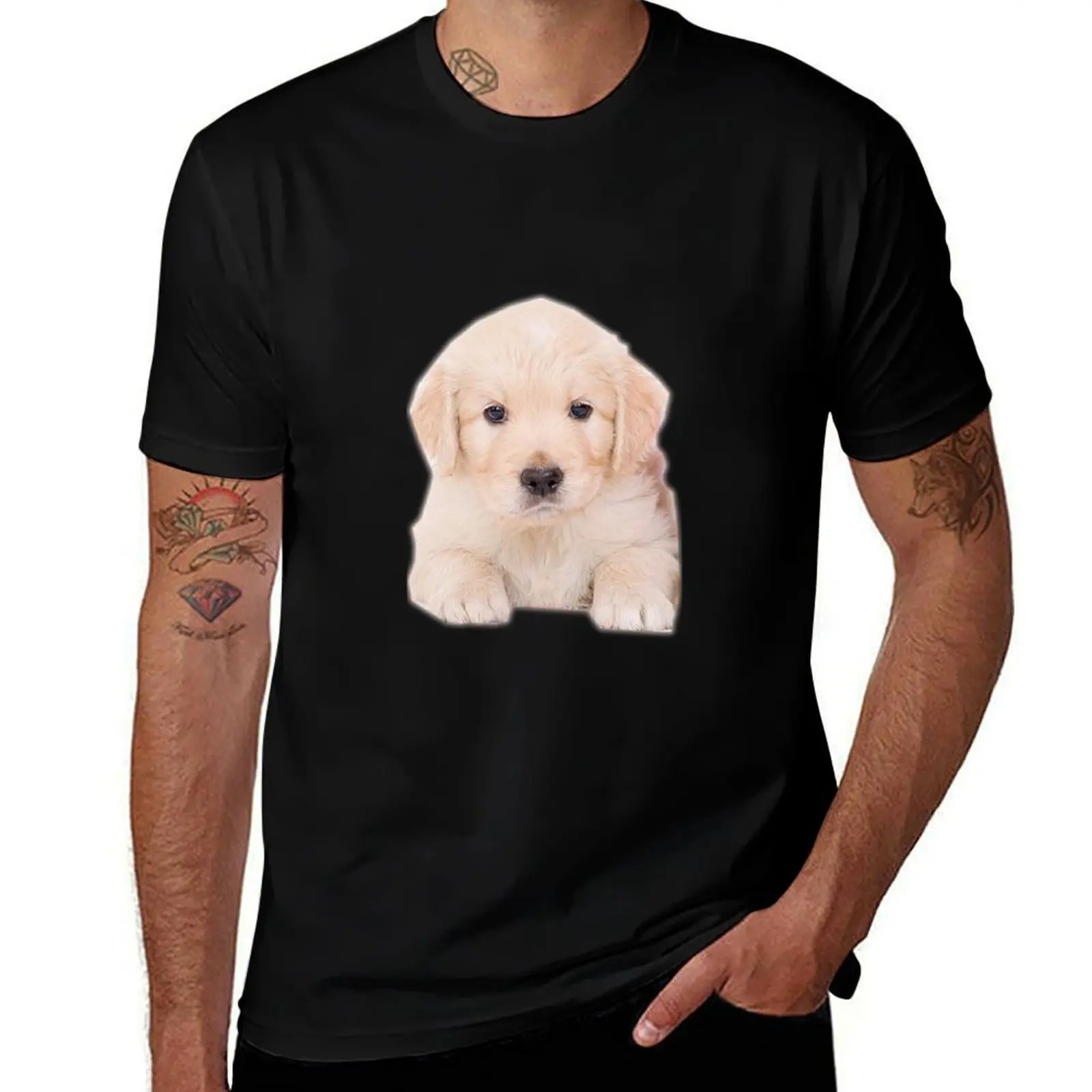 

Sweet Golden Retriever T-Shirt Basic Solid Tee for Daily Use