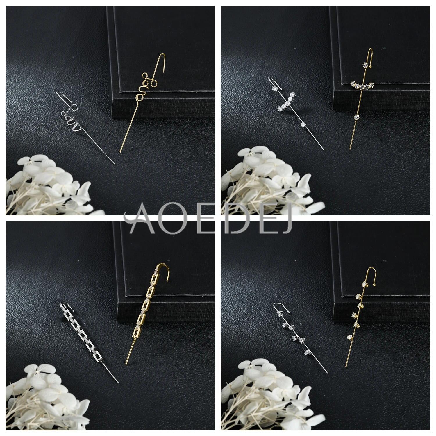 AOEDEJ 1 PC 12G/18G Ear Needle Wrap Hook Earrings For Women Girls 60/68/70/73MM Long Ear Studs Helix Cartilage Piercings Jewelry