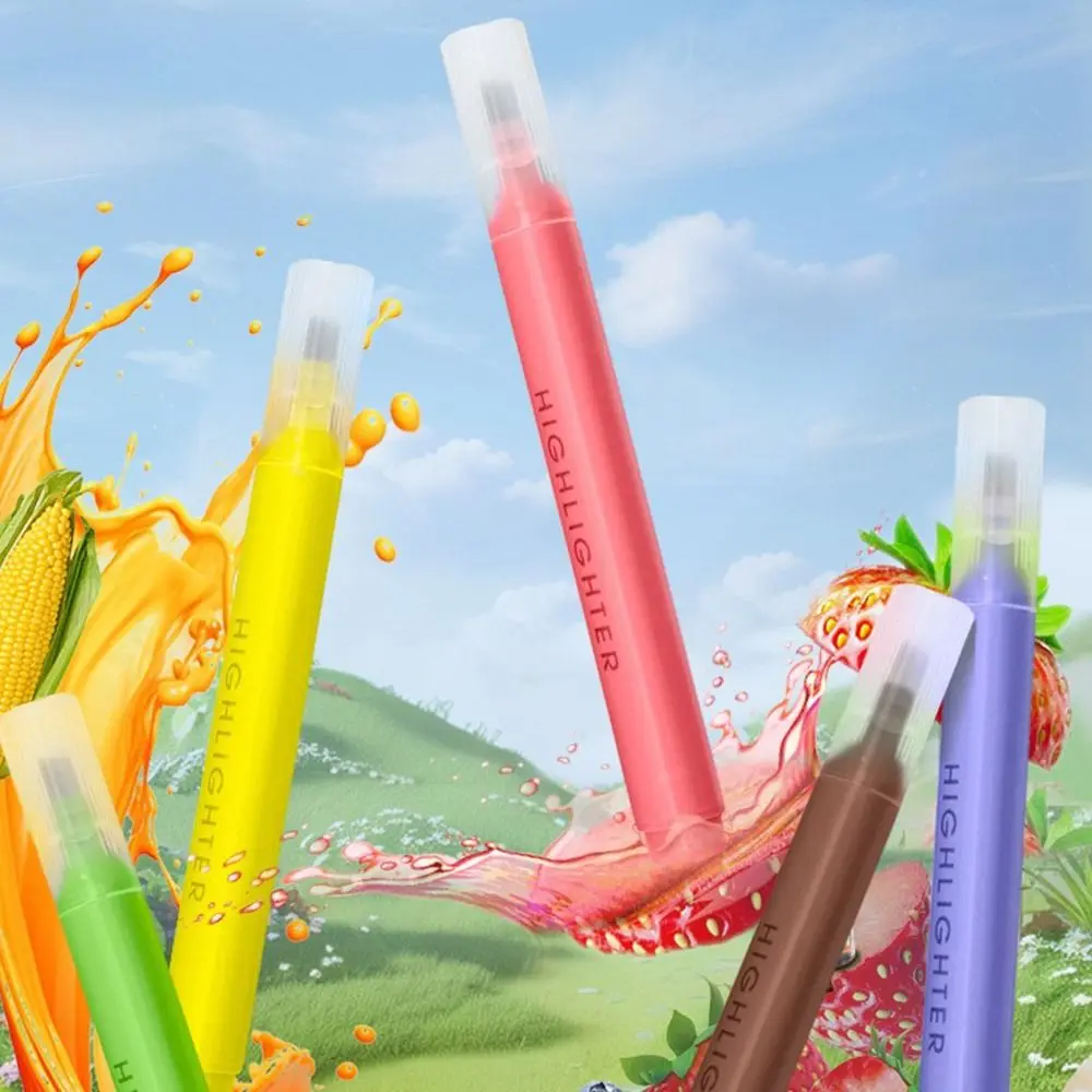 4PCS/Set New Fragrant Highlighter Pen Eye Protection Painting Graffiti Fluorescent Pen Large Capacity Marker Pen School Office