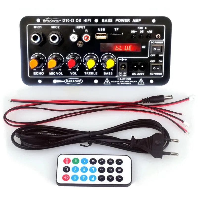 Home Audio Amplifier Board With LED Screen Car Digital Bluetooth AMP Module TF Card U-disk Player Support External Audio Cable