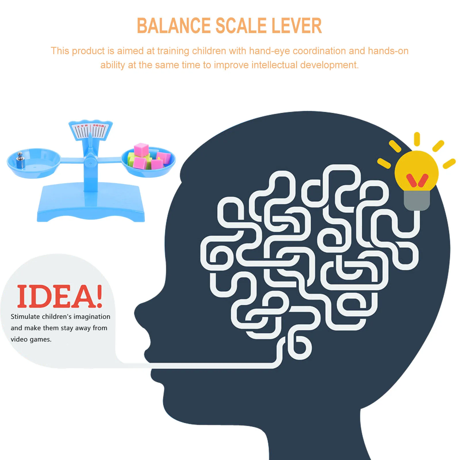 1 Set Balance Scale Math Weighing Scale Kit For Kids Science Measurement Balancing Play Hands-On Coordination