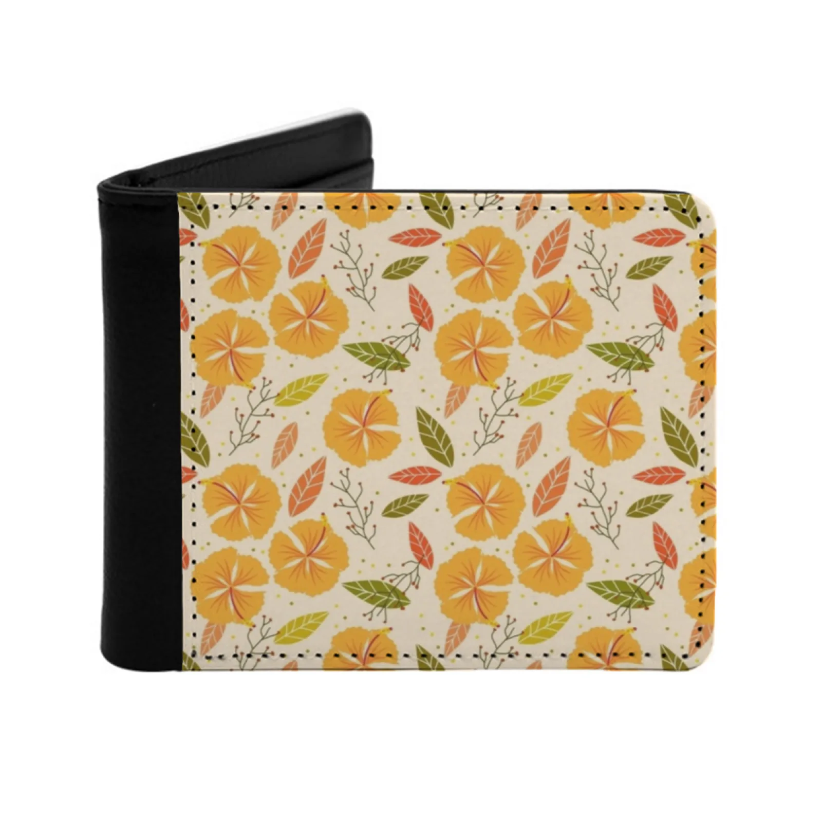 

Винтажный деревенский желтый, зеленый, коричневый, осенне-осенние листья, мужской и женский кошелек из искусственной кожи, кошелек с держателем для кредитных карт, короткий кошелек, винтажный