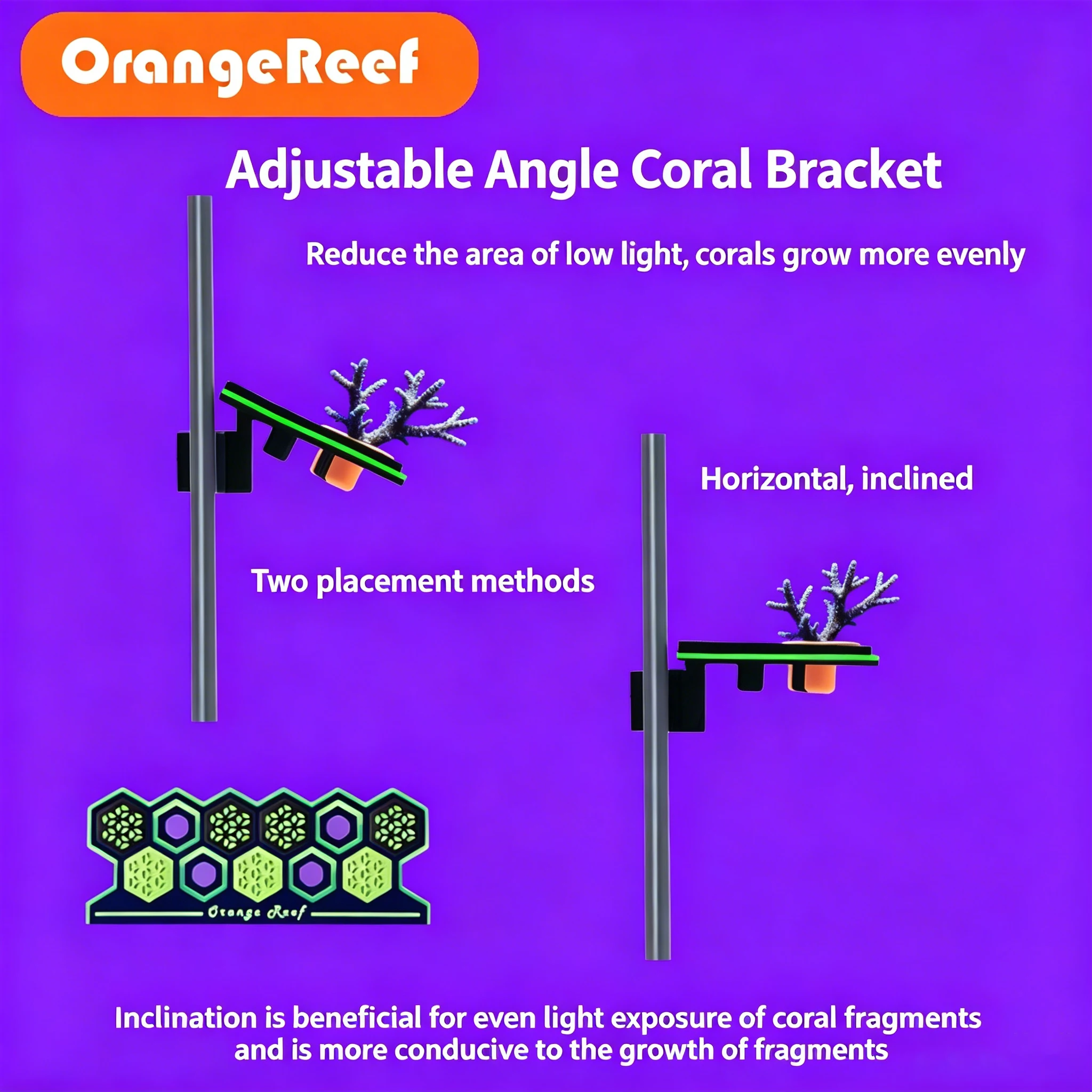 

Adjustable Glow Magnetic Coral Frag Rack, Soft Coral Propagation Holder