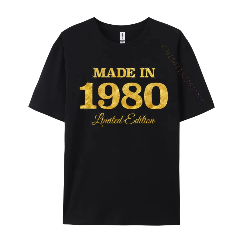 Vintage Made In 1980 Limited Edition 44th Birthday Printed On Normal Tops & Tees NEW YEAR DAY Camisa Cotton Youth T-Shirt