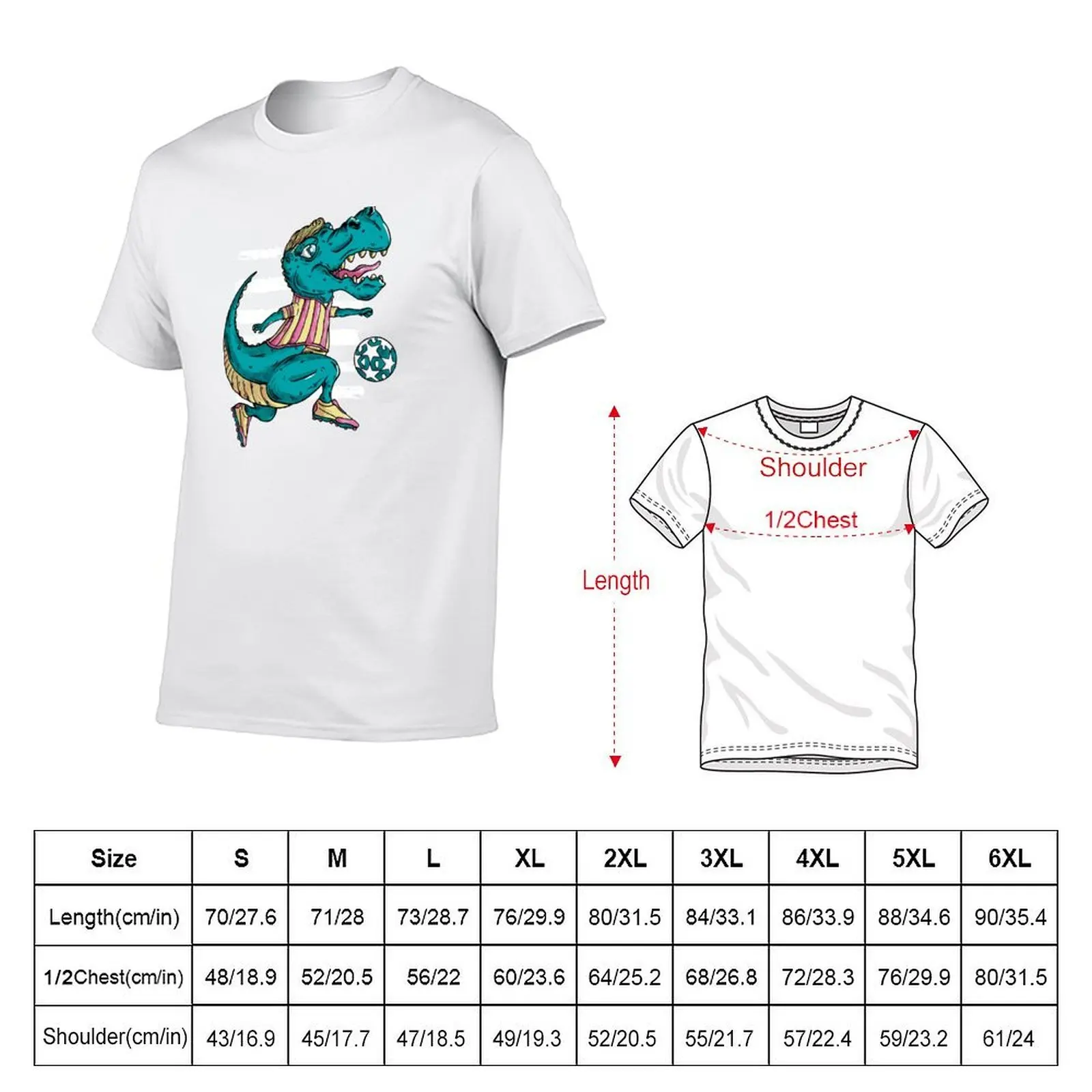 Soccer player dinosaur T-Shirt man t shirts for men man t shirts cotton funny t shirts cotton T-shirt